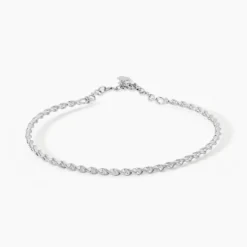 Bracelet Jonc Twist Argent Blanc