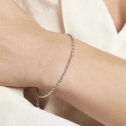 Bracelet Jonc Twist Argent Blanc