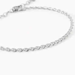 Bracelet Jonc Twist Argent Blanc