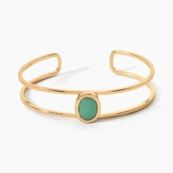 Bracelet Jonc Veina Plaqué Or Jaune Aventurine