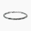 Bracelet Jourdan Acier Blanc Obsidienne Hématite