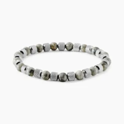 Bracelet Jourdan Acier Blanc Jaspe Africain