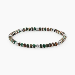 Bracelet Jourdan Acier Blanc Jaspe Africain