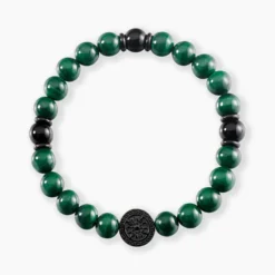 Bracelet Jourdan Acier Noir Malachite