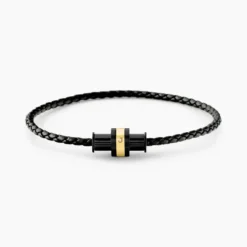 Bracelet Jourdan Cuir De Vache Noir