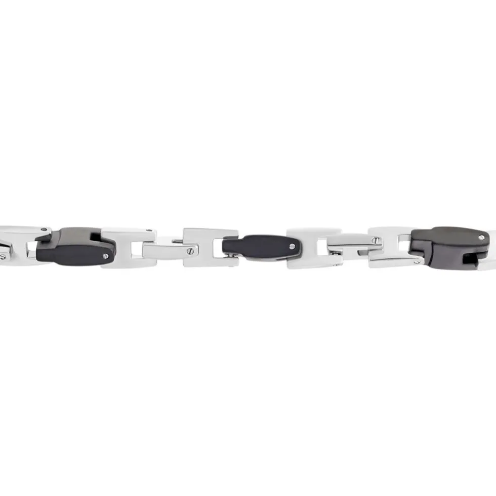 Bracelet Jourdan Homme Black Beal Acier Argente