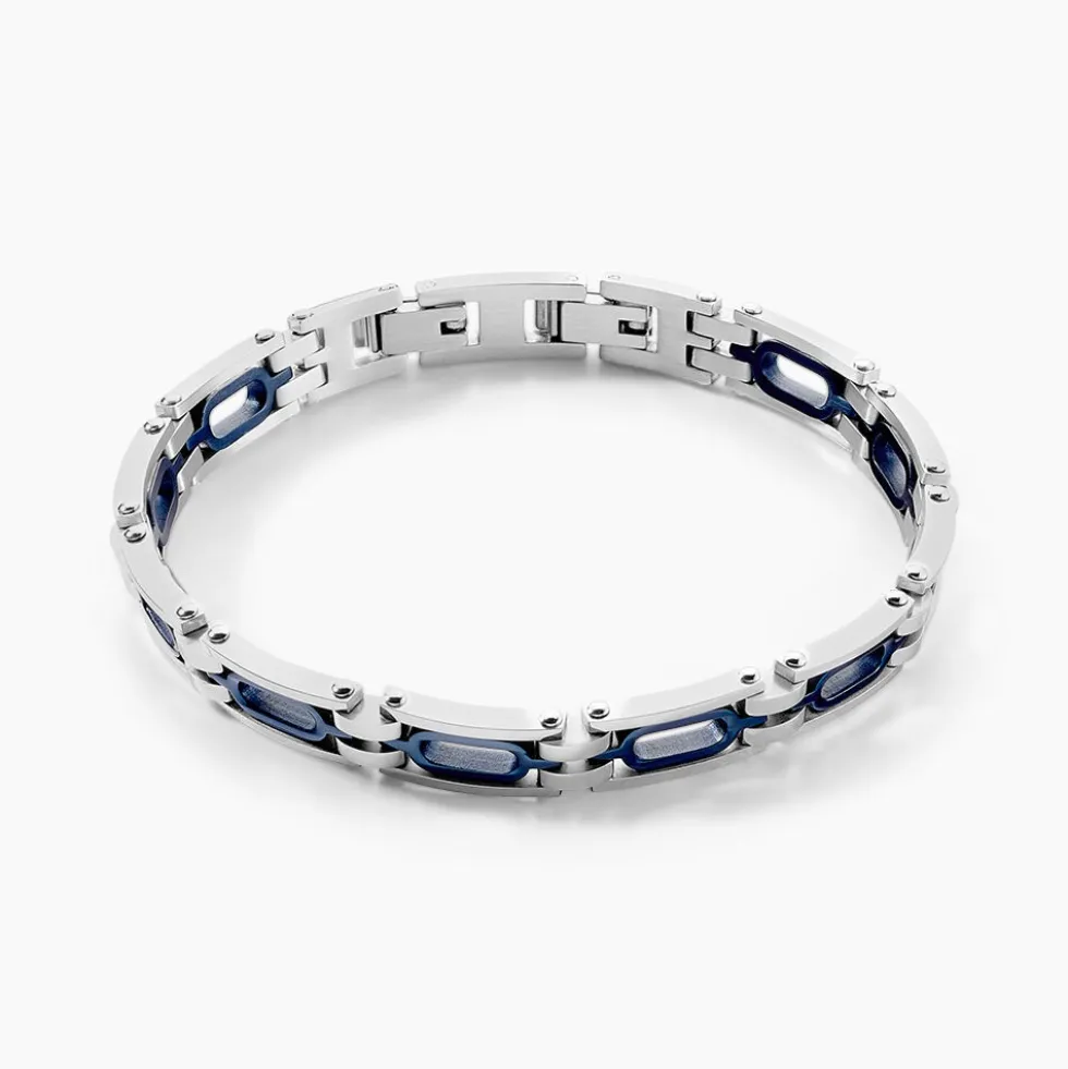 Bracelet Jourdan Wild Acier Blanc Et Bleu