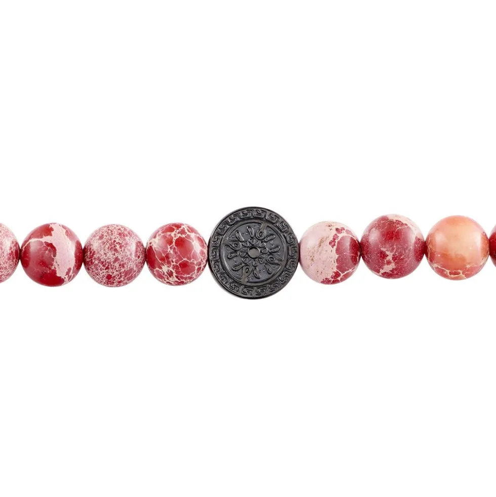 Bracelet Jourdan Yasur Acier Noir Oeil De Tigre Pierre De Lave