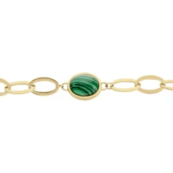 Bracelet Julyan Acier Doré Malachite