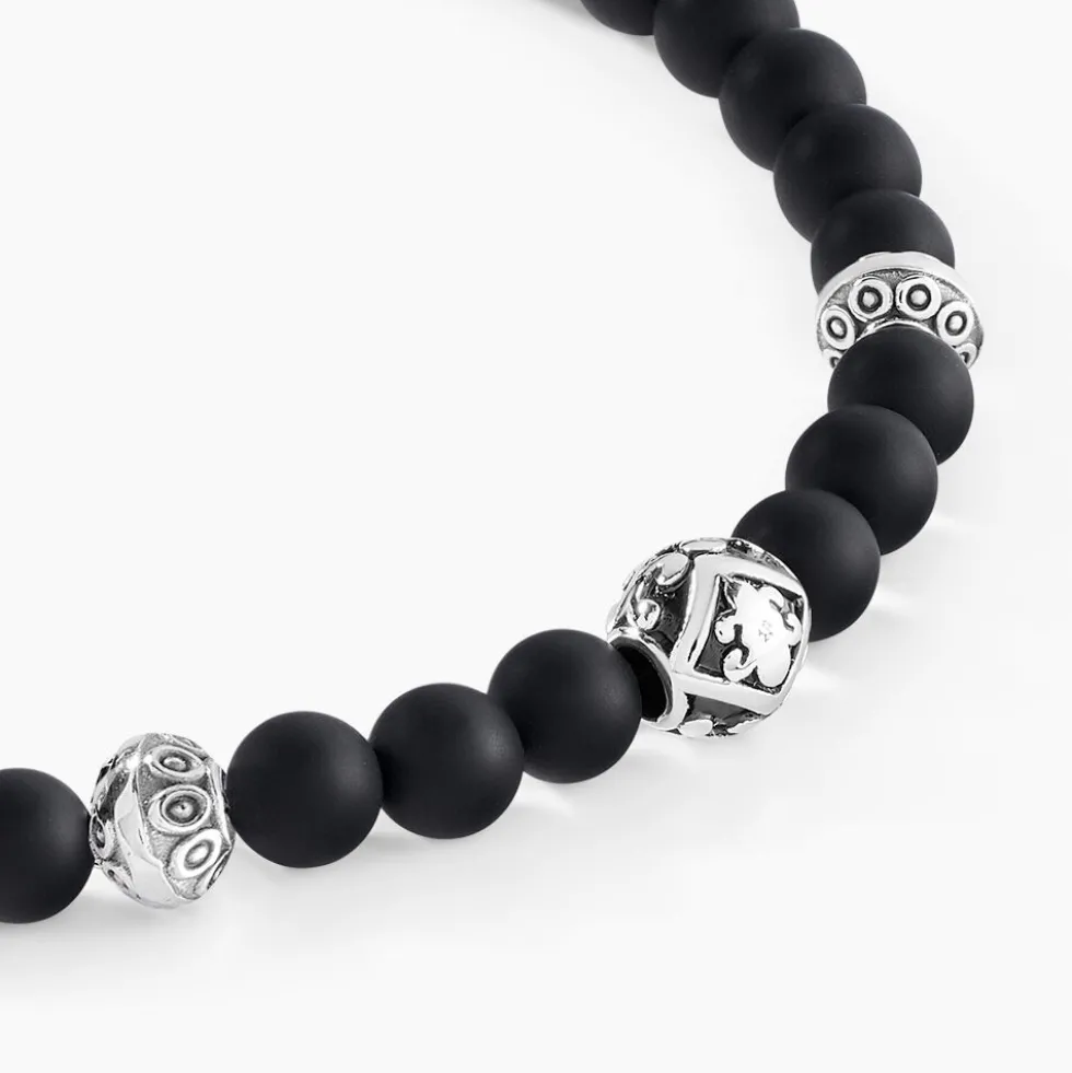 Bracelet Labhras Acier Blanc Agate