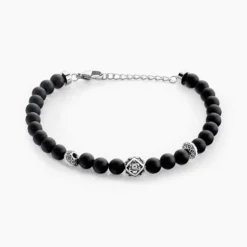 Bracelet Labhras Acier Blanc Agate