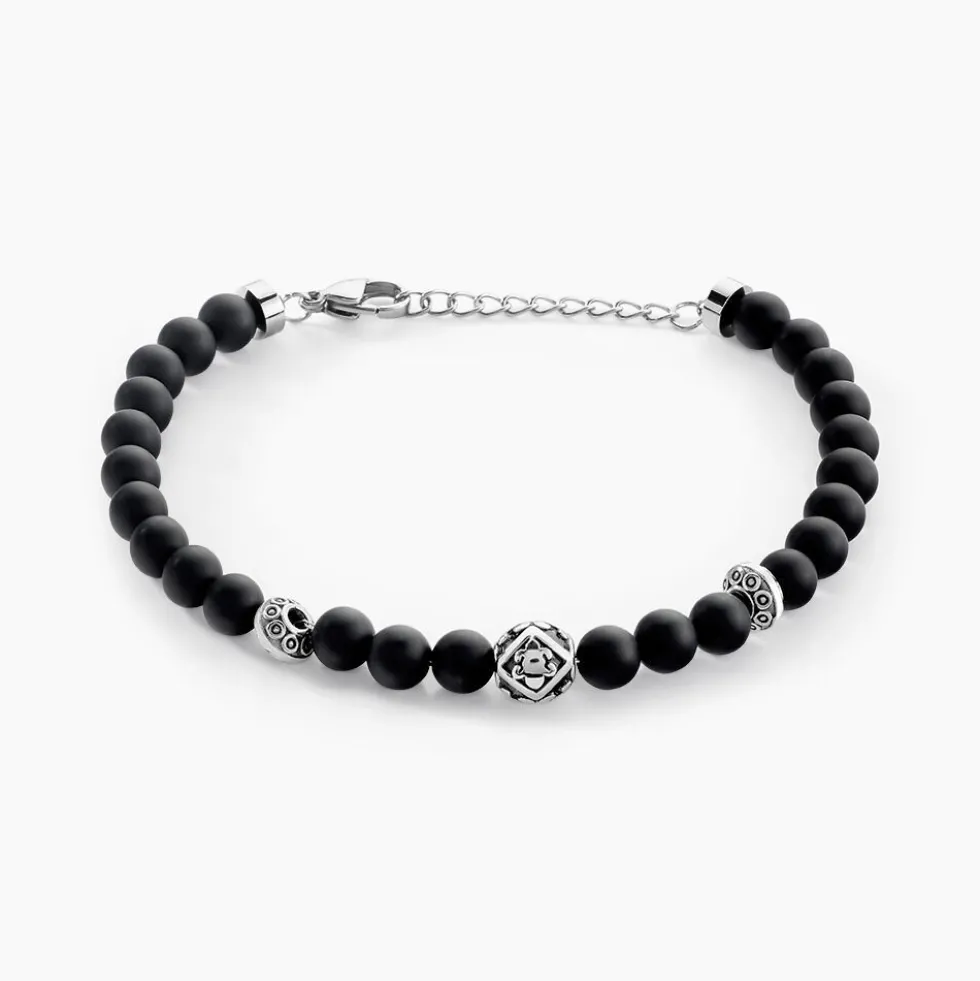 Bracelet Labhras Acier Blanc Agate
