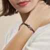 Bracelet Link Argent Blanc Oxyde De Zirconium Et Céramique