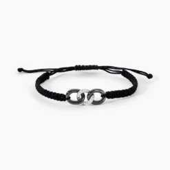 Bracelet Link Argent Blanc Oxyde De Zirconium Et Céramique