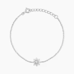 Bracelet Lorraine Argent Blanc Oxyde De Zirconium