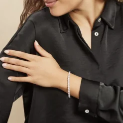 Bracelet Lou-anne Argent Blanc Oxyde De Zirconium Blanc