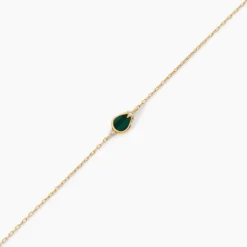 Bracelet Luminea Or Jaune Malachite Oxyde De Zirconium