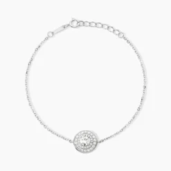Bracelet Lumineuse Argent Blanc Oxyde De Zirconium