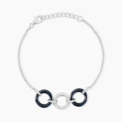Bracelet Magalie Argent Blanc Céramique Et Oxyde De Zirconium