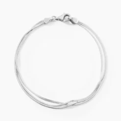 Bracelet Maille Benedicta Argent Blanc