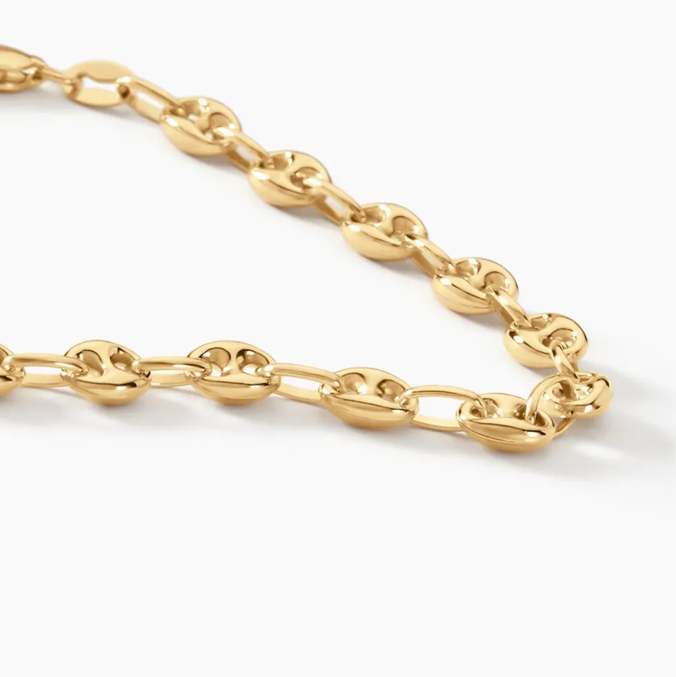 Bracelet Maille Dami Maille Grain De Cafe Or Jaune