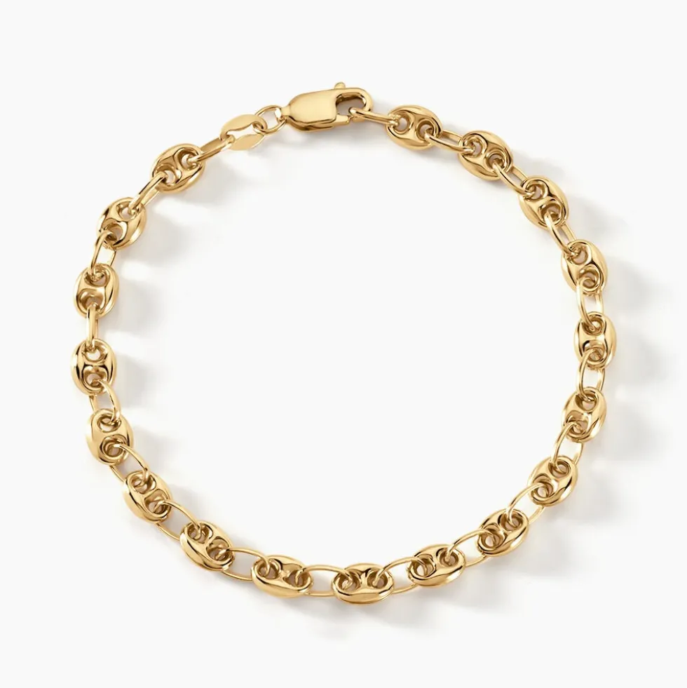 Bracelet Maille Dami Maille Grain De Cafe Or Jaune