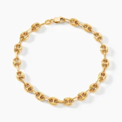 Bracelet Maille Dami Maille Grain De Café Or Jaune