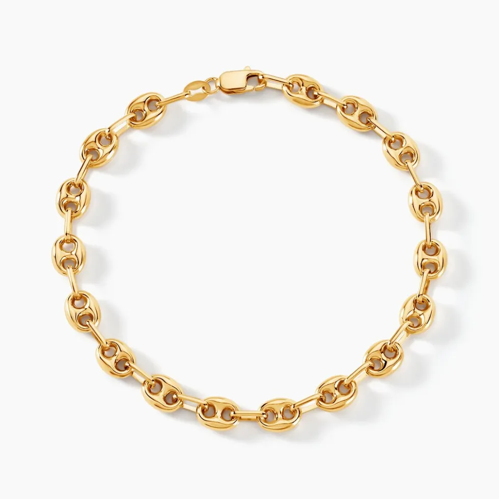 Bracelet Maille Dami Maille Grain De Café Or Jaune