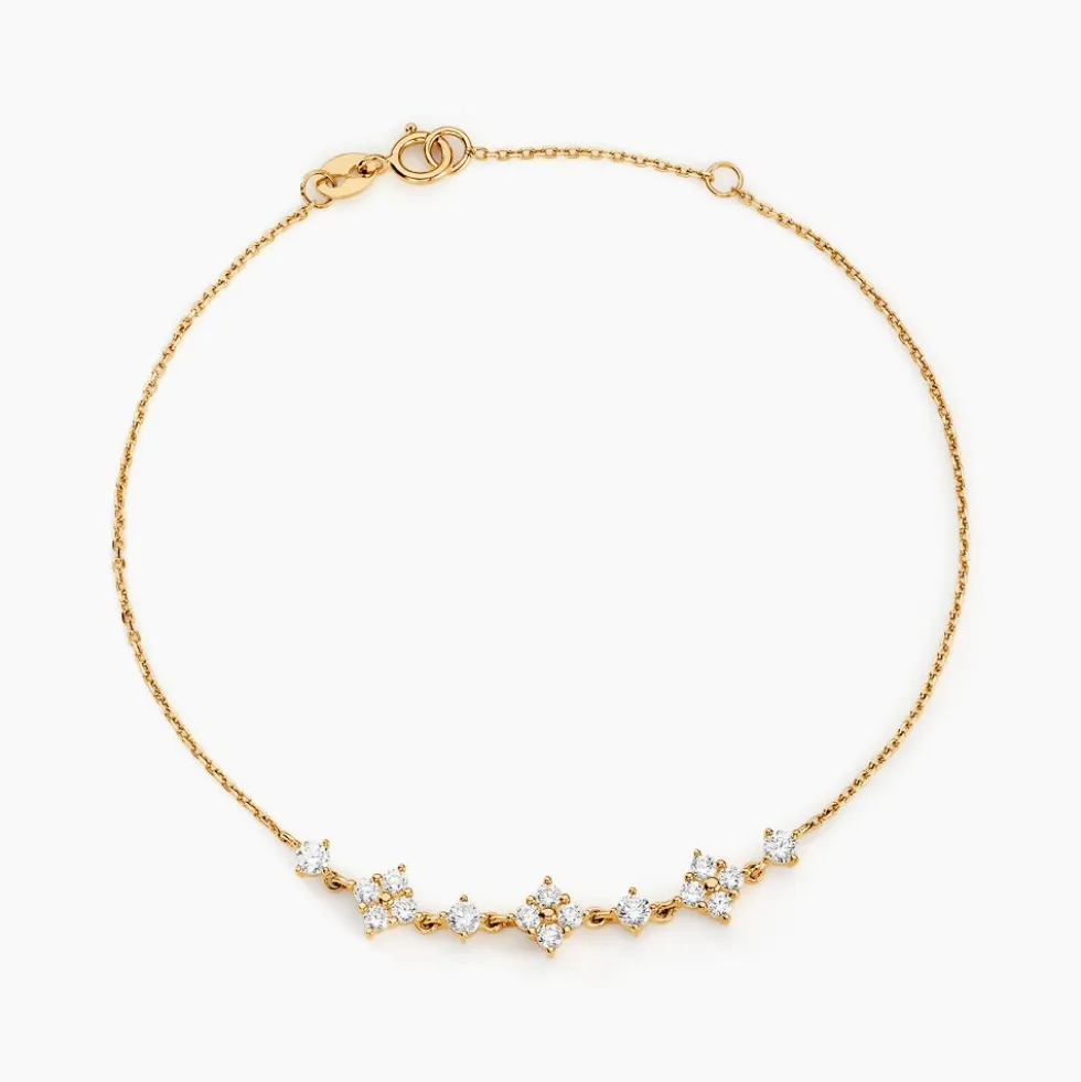 Bracelet Majestueuse Or Jaune Oxyde De Zirconium
