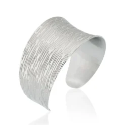Bracelet Manchette Alesia Acier Blanc
