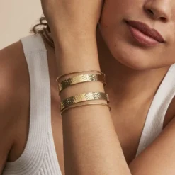Bracelet Manchette Chita Acier Doré