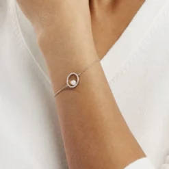 Bracelet Marthe Argent Blanc Perle De Culture Et Oxyde De Zirconium