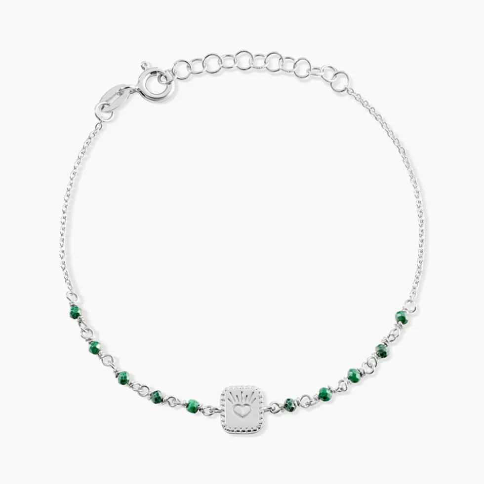 Bracelet Mystic Argent Blanc Malachite