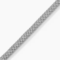Bracelet Nahila Maille Popcorn Argent Blanc