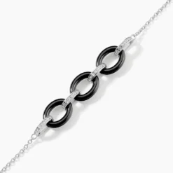 Bracelet Nowell Argent Blanc Oxyde De Zirconium Et Céramique