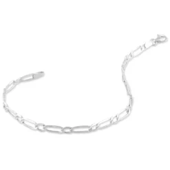 Bracelet Ophelio Maille Alternee 1/1 Or Blanc