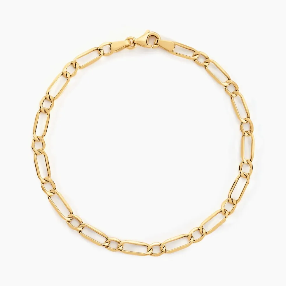 Bracelet Ophelio Maille Alternee 1/1 Or Jaune