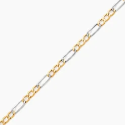 Bracelet Or Bicolore Maille Alternée 1/3