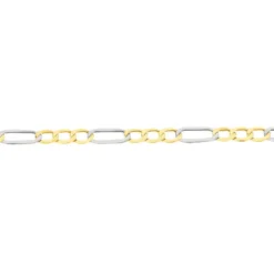 Bracelet Or Bicolore Maille Alternée 1/3