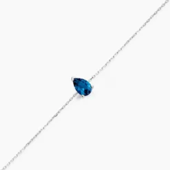 Bracelet Or Blanc Goutte Topaze