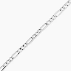 Bracelet Or Blanc Maille Alternée 1/3