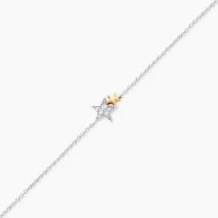 Bracelet Or Jaune Argent Blanc Oxyde De Zirconium