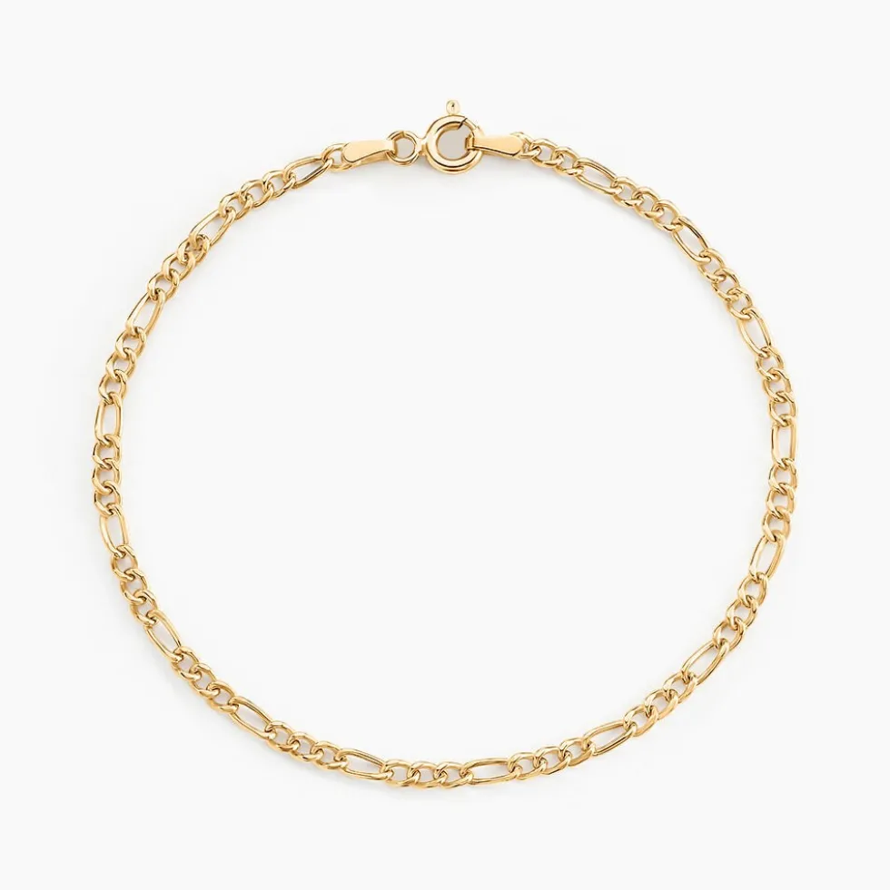 Bracelet Or Jaune Caméo Maille Alternée 1/3