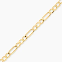 Bracelet Or Jaune Maille Alternée 1/3