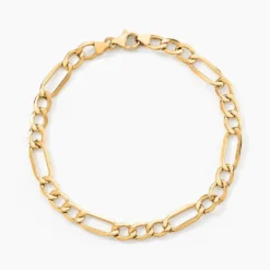 Bracelet Or Jaune Maille Alternée