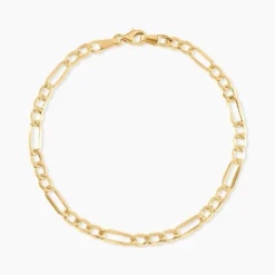 Bracelet Or Jaune Maille Alternée 1/3