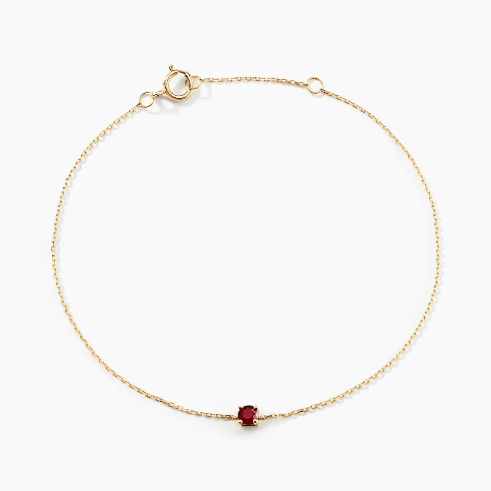 Bracelet Or Jaune Onora Rubis