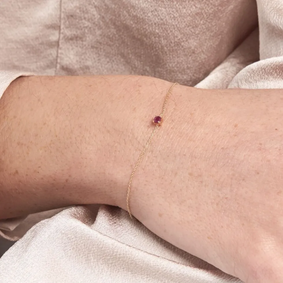 Bracelet Or Jaune Onora Rubis