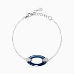 Bracelet Peer Argent Blanc Oxyde De Zirconium