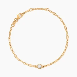 Bracelet Plaqué Or Jaune Lyn Oxyde De Zirconium